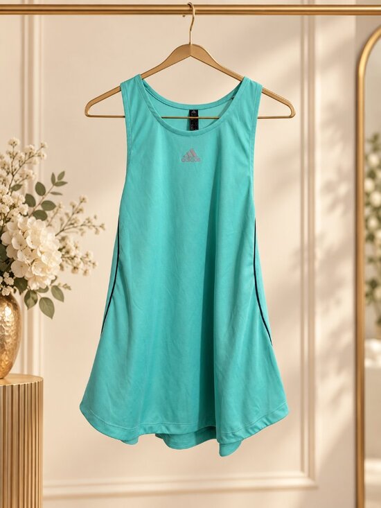 adidas Tops - adidas Primeblue Parley Racerback Athletic Tank Top Aqua Teal Women’s L